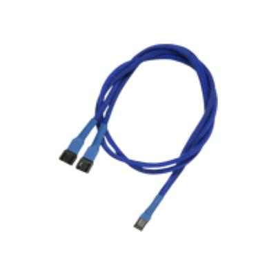 Nanoxia - Répartiteur D'Alimentation De Ventilateur - Alimentation Interne - 3 Broches (M) - Alimentation Interne - 3 Broches (F) - 60 Cm - Bleu
