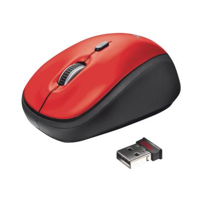 Trust Wireless Mouse Yvi - muis - 2.4 GHz - rood