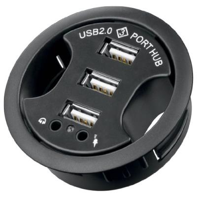 MicroConnect - USB/audio-uitbreider - 3 poorten - desktop
