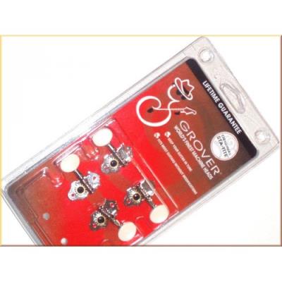 Mécaniques Grover pour ukulele - nickel et boutons noirs
