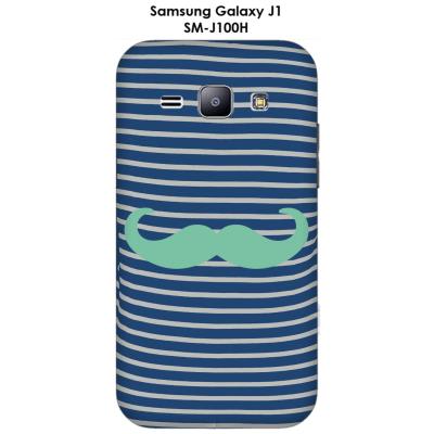 Coque Samsung Galaxy J1 - SM-J100H Marinière Moustache - 5 Lucite Green