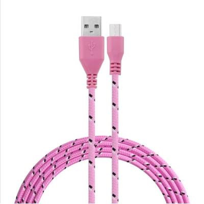 Cable Tressé pour NOKIA Lumia 1320/1330 MICROSOFT 3m Universel Chargeur Connecteur Micro USB Tissu Tissé Lacet Fil Nylon (ROSE)