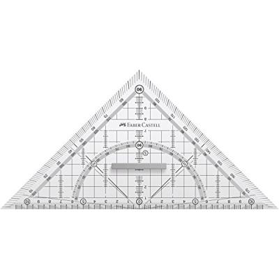 Faber-castell-grip 171010 équerre géométrique avec poignée - 22 cm
