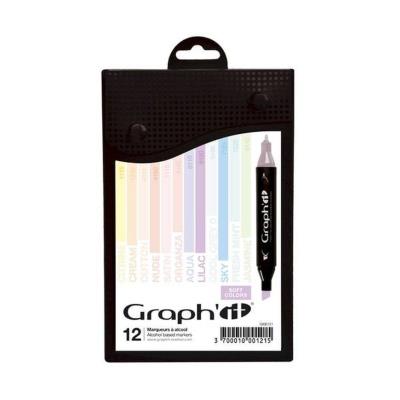 Set 12 Marqueurs à alcool Graph'it - Soft colors - Graph it