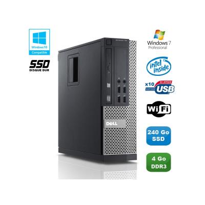 Pc dell optiplex 790 sff intel g840 2.8ghz 4go ddr3 240go ssd wifi win 7 pro