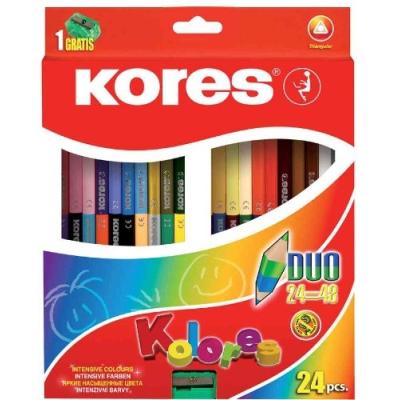Kores crayons de couleur duo, ?tui en carton de 24 + bb100624