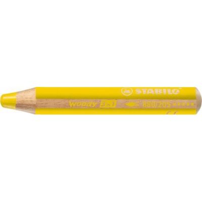 STABILO - Lot de 5 - crayon aux talents multiples woody 3 in1, rond, Jaune