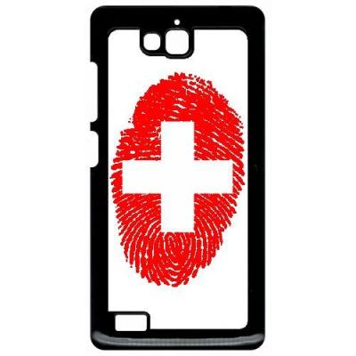 Coque huawei honor 3c et 3c 4g empreinte digitale drapeau suisse switzerland