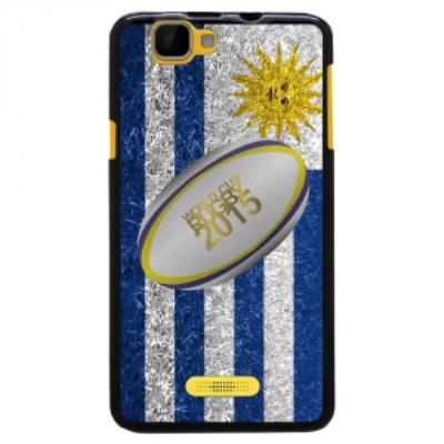 Coque Souple en gel pour Wiko Rainbow avec impression ballon de rugby et drapeau de l'Uruguay