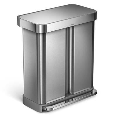 Poubelle à  pédale Simplehuman Rectangulaire Liner Pocket 34 + 24 L