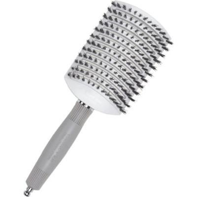 OLIVIA GARDEN BROSSE PLATE VENT-PADDLE CERAMIC + ION EN POILS DE SANGLIER, FORMAT XL À 13 RANGÉES DE POILS
