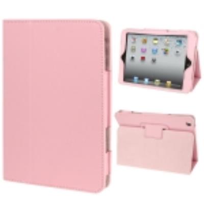Ipad Mini / Ipad Mini 2 Retina : Coque Housse de Protection en Cuir (PU) Rose  Texture Litchi