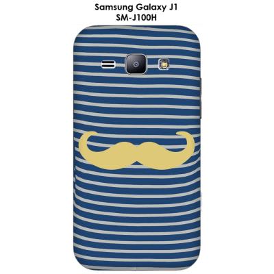 Coque Samsung Galaxy J1 - SM-J100H Marinière Moustache - 5 Custard