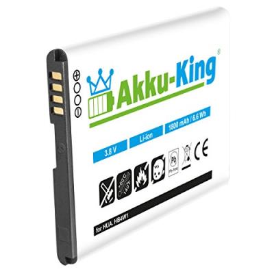 Akku-King Batterie pour Huawei Ascend G510, Ascend Y210, Y530, T8951, U8951D, C881 - remplace HB4W1, HB4W1H - Li-Ion 1800mAh
