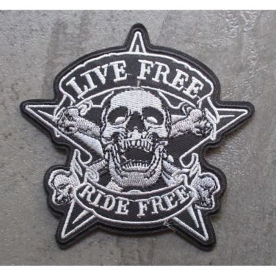 patch live free rid free biker ecusson thermocollant motard