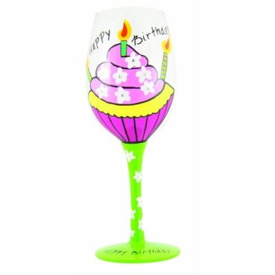 BOXER JOYEUX ANNIVERSAIRE TALLULAH VERRE À VIN CHIC PEINT DANS COFFRET CADEAU