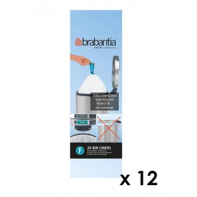 Brabantia - Lot De 11 Rouleaux De 20 Sacs Poubelle F Slimline 20 Litres + 1 Offert 245305