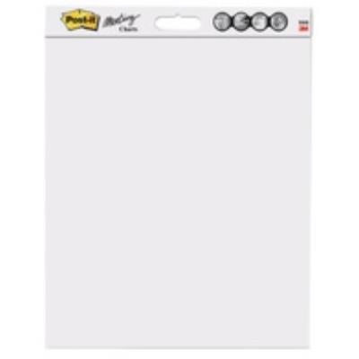 3m post-it meeting-charts, 63,5 x 76,2 cm, blanc, uni, 2+1 bloc pour chevalet de confrence, fixation au chevalet de confrence