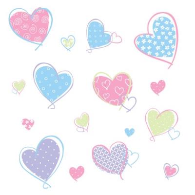 Roommates rmk1434scs stickers muraux en forme de coeurs