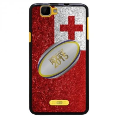 Coque Souple en gel pour Wiko Rainbow avec impression ballon de rugby et drapeau Tonga