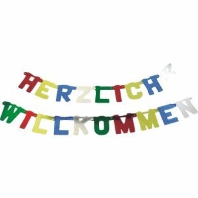Chaîne de salutation herzlich willkommen 2,5m papstar 22903127
