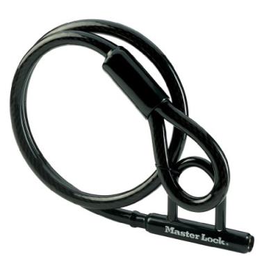 Master lock câble mini u intégré 4 clés noir 1.50 m