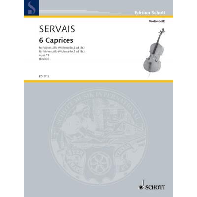 Partitions classique SCHOTT SERVAIS ADRIEN-FRANÇOIS - SIX CAPRICES OP. 11 - 1 OR 2 CELLOS Violoncelle
