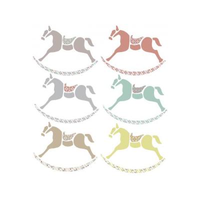 Stickers muraux Petits chevaux de bois - Dim.Frise 120 x 12 cm