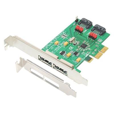 Dc-622e raid retail 2-kanal sata 6g pcie 2.0 x2 controller raid 1, 0, jbod und backup 600 mbyte s 2xesata raid-monitor lowprofil