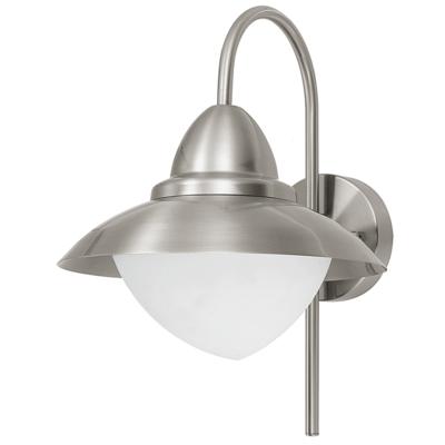 EGLO 83966 APPLIQUE MURALE D'EXTÉRIEUR SIDNEY EN ACIER INOXYDABLE ET VERRE SATINÉ POUR AMPOULE HV 1 E27 MAX. 60Â W NON INCLUSE,