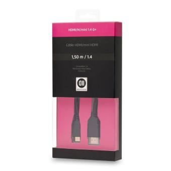 Câble HDMI mâle/mini HDMI mâle 1,5m D2 Diffusion - 1