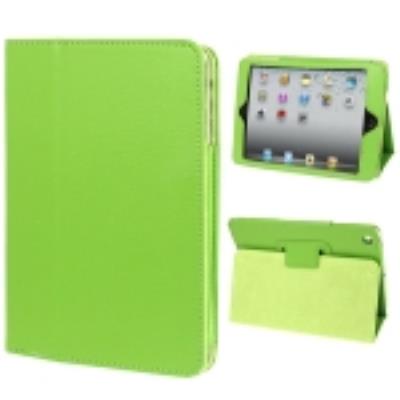 Ipad Mini / Ipad Mini 2 Retina : Coque Housse de Protection en Cuir (PU) Vert  Texture Litchi