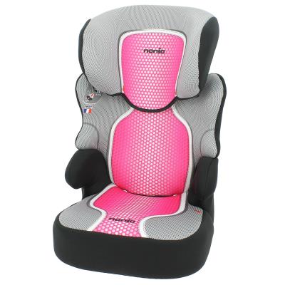 Siège auto et Rehausseur avec dossier de 15 à 36kg - Fabrication 100% Française - 3 étoiles Test TCS - 4 coloris - Protections latérales - Cale tête ajustable.