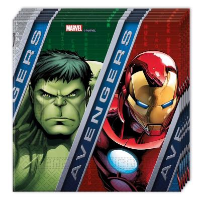 Serviettes en papier Avengers : 20 serviettes de fête Procos