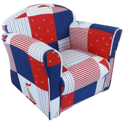 Mini fauteuil enfant bleu patchwork