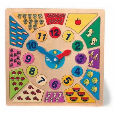 Horloge pour apprendre l‘heure en bois Clara