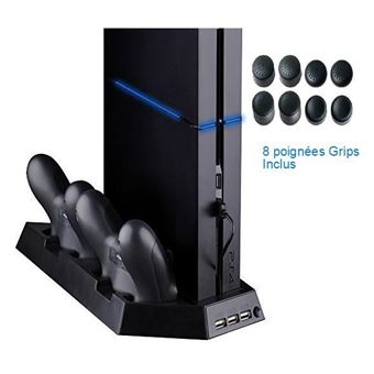 Support Vertical pour Sony PS4 avec Double Refroidisseur Double Chargeur  Manette et 3 Hub USB, Noir - Manette - Achat & prix