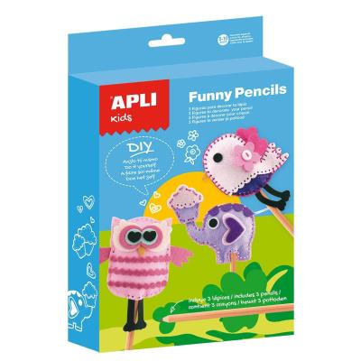 Kit feutrine 'Funny Pencils' - pour 3 embouts de crayon - APLI AGIPA