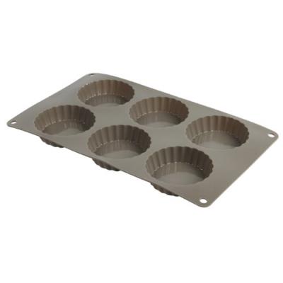 Crealys 513007 moule à 6 tartelettes en silicone candy gris 29 x 17 x 2 cm