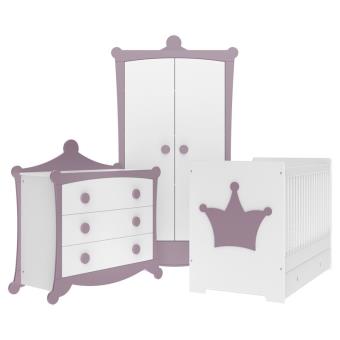 Chambre Bebe Jurassien Couronne Prune Et Blanche Chambres Enfant Completes Achat Prix Fnac