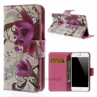 Housse etui coque pochette portefeuille PU cuir pour Apple iPhone 6 (4.7 pouces) + film ecran - LOTUS