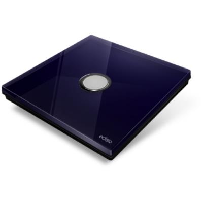 Plaque de recouvrement diamond pour base edisio - 1 touche, coloris bleu nuit