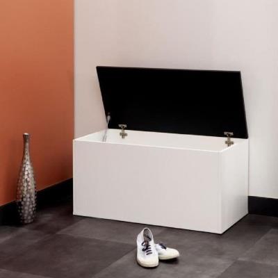 Sit banc a chaussures 89 cm - blanc et noir
