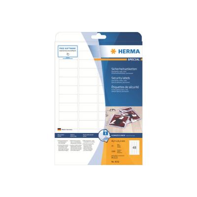 HERMA Special - zelfklevende matte beveiligings/verzegelingsetiketten met folie - 1200 etiket(ten)