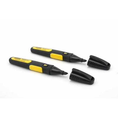 2 Marqueurs Noirs Permanents Pointes Larges Stanley