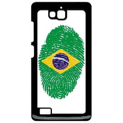 Coque huawei honor 3c et 3c 4g empreinte digitale drapeau bresil brazil