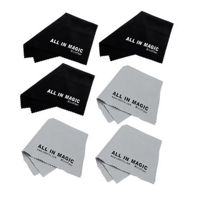 Lot de 6 - L'Originale All In Magic®, Chiffon MicroFibre de nettoyage Haut de Gamme, 3 Gris + 3 Noir, 15cm x 18cm