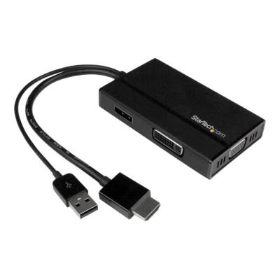 StarTech.com A/V reisadapter 3-in-1 HDMI naar DisplayPort VGA of DVI - HDMI adapter - 1920 x 1200 videoconverter