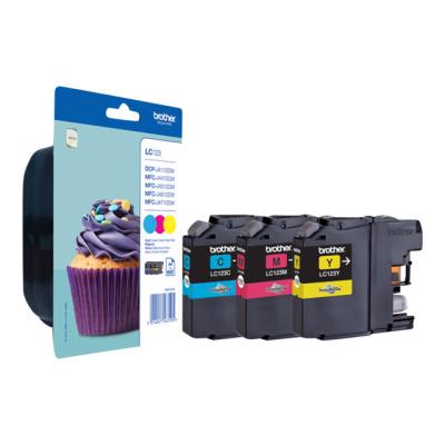 Brother LC123 RainbowPack - 3 - hoog rendement - geel, cyaan, magenta - origineel - inktcartridge