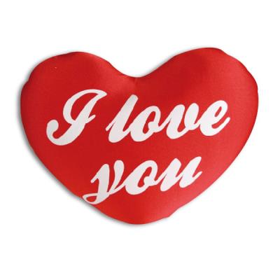 Coussin coeur lycra I Love You 33 cm oreiller